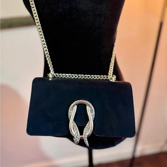 Express Black and Gold Chain Shoulder Bag - Picture 2 of 3